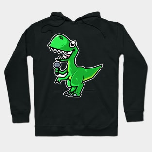 Dinosaur Sing Karaoke Kids Kawaii Neko Anime design Hoodie